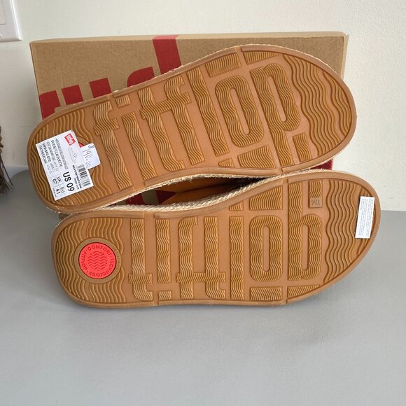 FitFlop Pilar Leather Espadrille Platform Sandals 9-9.5 NWT - Picture 6 of 9